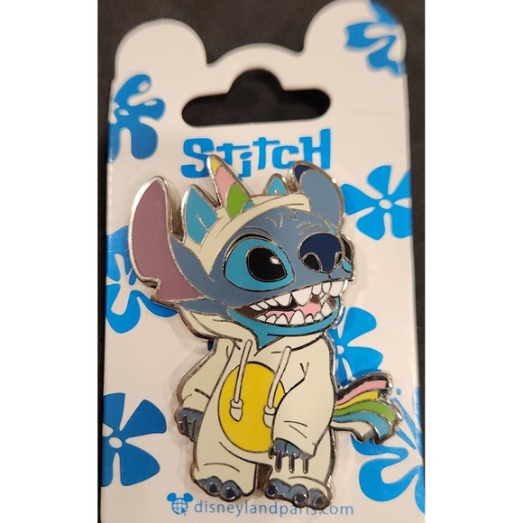 Disney Jewelry - Disney Stitch Unicorn Onesie Enamel Pin Disneyland Paris Lilo & Stitch Rainbow
